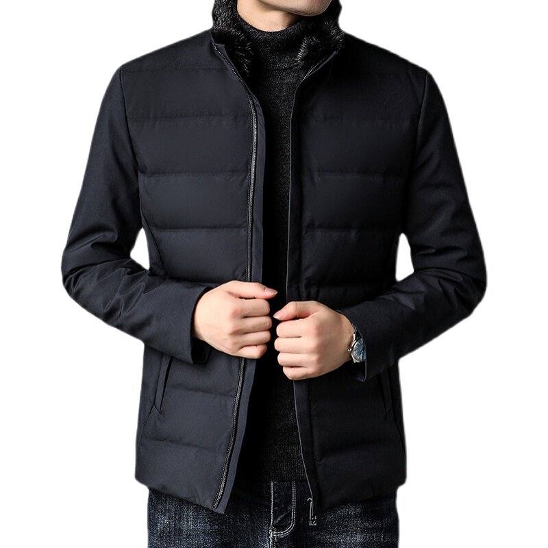 冬季外套羽绒服男90白鸭绒休闲男士脱卸水貂毛领冬装K28-P260,男装羽绒服,电商B212（原钱塘6029）