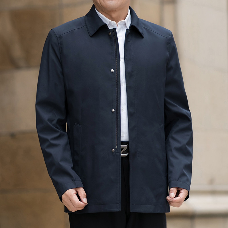 爸爸夹克外套男春秋季新款中年男士休闲中长款上衣服N19058-P135,男装夹克,电商B212（原钱塘6029）