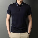 男士夏季纯棉休闲Polo衫男士T恤翻领纯棉冰丝短袖潮QLM88168-P70，男装T恤，电商B212（原钱塘6029）
