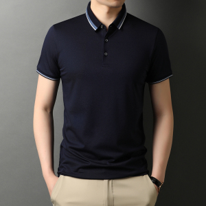 男士夏季纯棉休闲Polo衫男士T恤翻领纯棉冰丝短袖潮QLM88168-P70图片