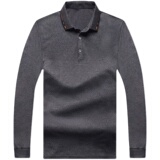 秋装新款长袖男士翻领T恤商务休闲纯色POLO衫男上衣LJ8909-P75，男装T恤，电商B212（原钱塘6029）