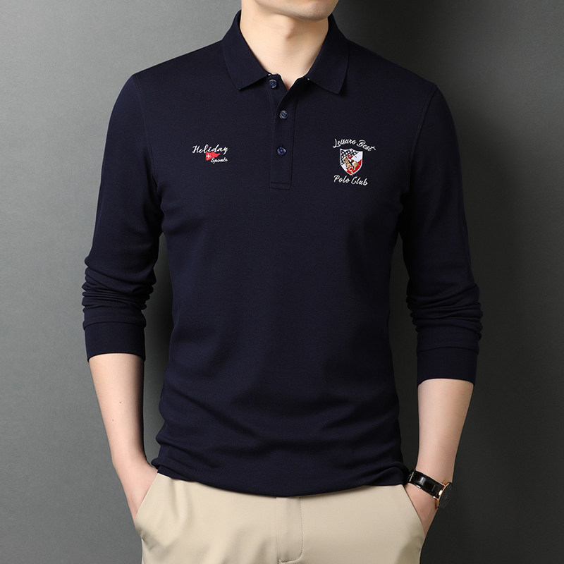2021春季新款棉质长袖T恤男装中年男士休闲百搭打底衫21D897-P85图片
