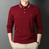 纯棉长袖T恤男翻领POLO衫春季新款男士商务休闲POLO衫D9725-P85，男装T恤，电商B212（原钱塘6029）