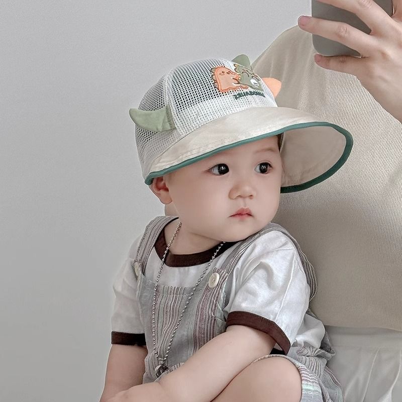 儿童帽子夏季薄款透气网眼鸭舌帽男孩女宝宝婴儿遮阳防晒太阳帽潮