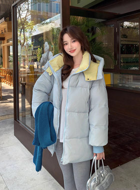 冬由记大码羽绒服胖mm200斤加肥加大250宽松加厚中长白鸭绒外套女