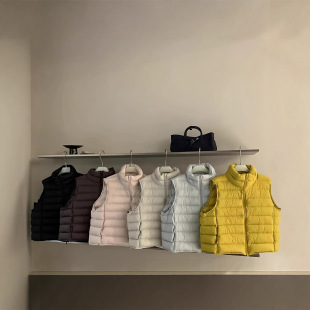 90白鸭绒排骨羽绒马甲女短款 轻薄背心立领马夹小个子外套 2026新款