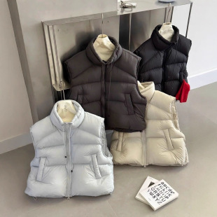 立领羽绒马甲女2025冬季 云朵泡芙90白鸭绒宽松百搭外套通勤 新款