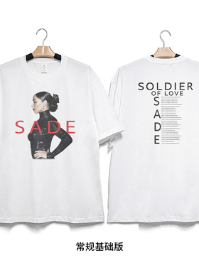 Retro47 SADE Lovers Rock莎黛人像T恤嘻哈pop风男女宽松纯棉短袖