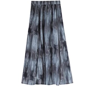 a字裙子伞裙 高腰雪纺小众鱼尾裙长款 扎染上线 半身裙女夏季