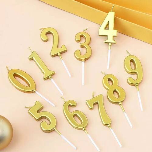 金色数字蜡烛生日蛋糕插件