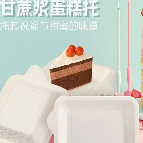 食品用加厚试吃分餐盘甘蔗纸浆盘