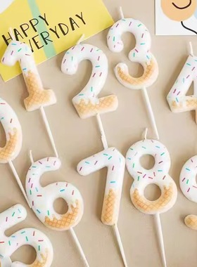 白色数字蜡烛大号生日蜡烛金色儿童周岁生日派对蜡烛蛋糕装饰摆件