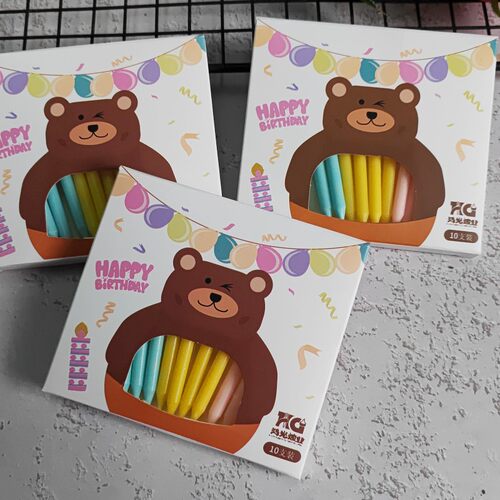 新品彩虹蜡烛蛋糕装饰无烟10支装