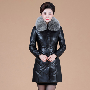 2026新款真皮羽绒服女中长款海宁皮衣加厚中老年妈妈冬装皮草外套