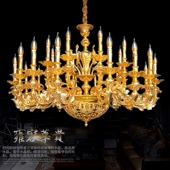 新款 楼酒店大堂复古吊灯价优 奢华别墅复式 法式 合金客厅餐厅灯欧式