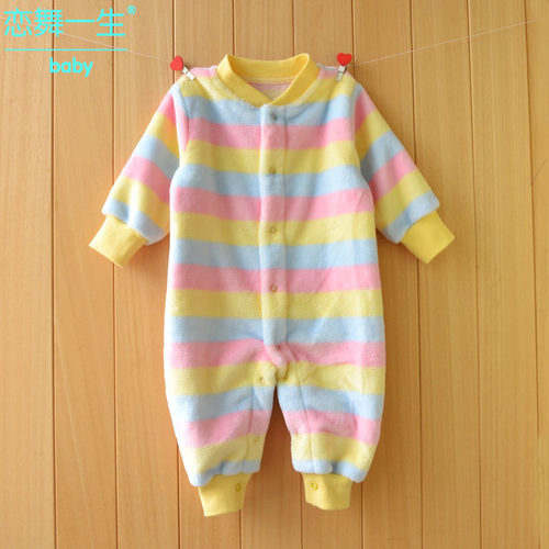 婴儿连体衣秋冬加厚法兰绒睡衣