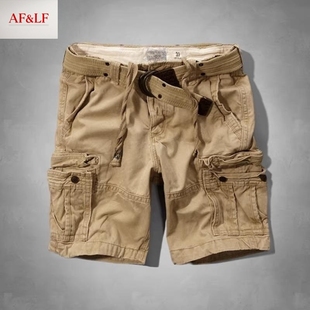 五分裤 AF＆LF夏工装 中裤 纯棉休闲多口袋迷彩宽松大码 男复古潮 短裤