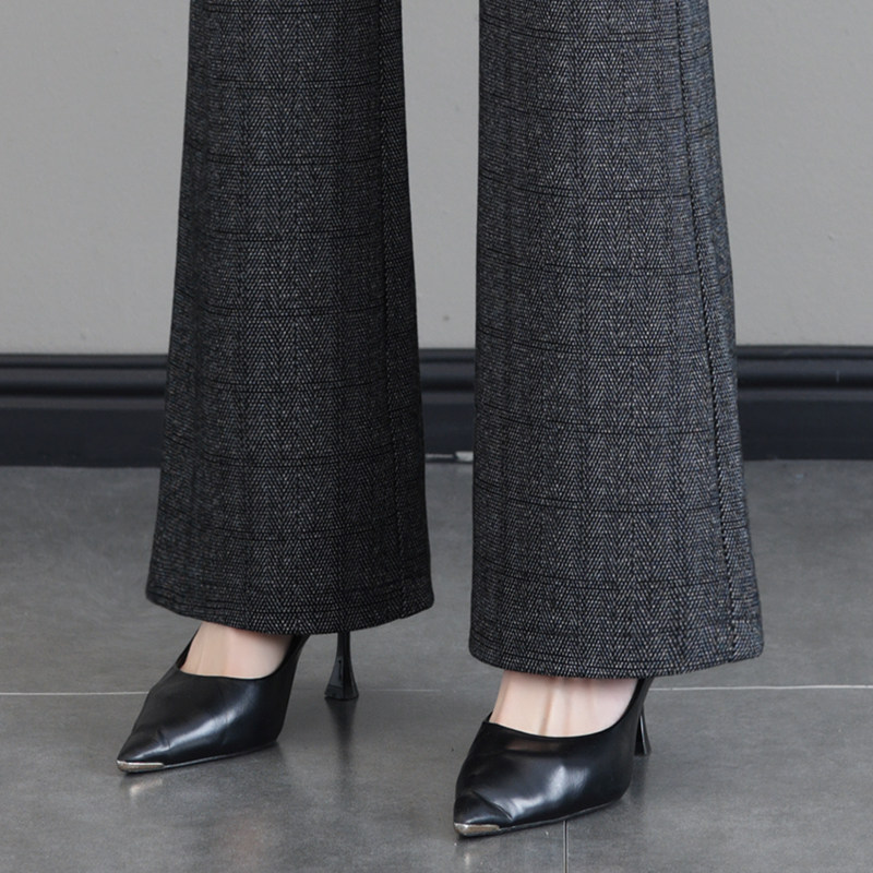 灰色毛呢微喇裤女秋冬2025新款高腰宽松加绒加厚气质减龄喇叭裤子,女装/女士精品,大码裤装,淘宝优惠券,粉丝福利购,淘宝优惠卷