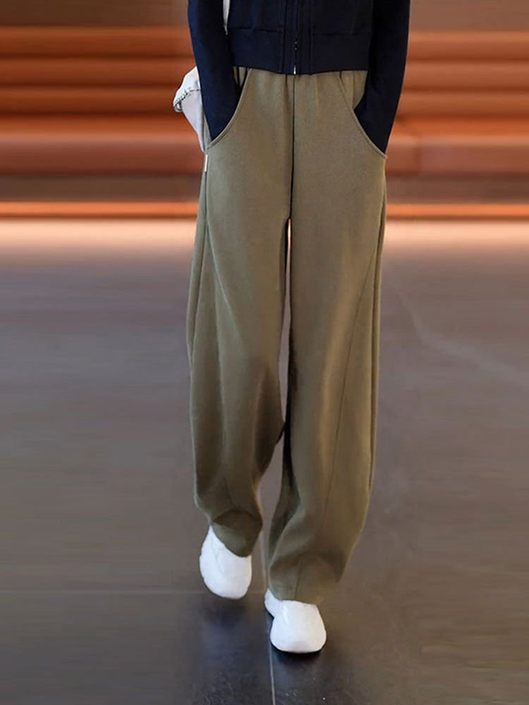 香蕉裤阔腿裤女春秋2025年新款高腰宽松显瘦休闲卫裤运动加绒裤子