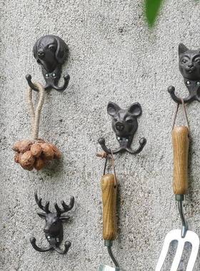 跨境欧式铸铁复古创意铁艺动物壁挂装饰门后衣帽钩挂衣钩挂架入户