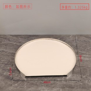 饰托盘摆件玄关卧室电视柜软装 现代简约不锈钢皮革香薰装 家居饰品