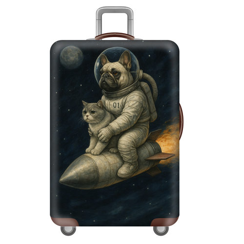 太空猫狗15狗狗弹力箱套拉杆箱旅行旅游登机行李保护罩子防尘袋子