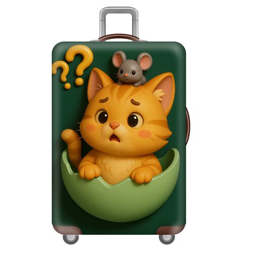 蛋壳动物3猫咪弹力箱套拉杆箱旅行旅游登机行李皮箱保护罩防尘袋