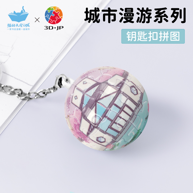 猫的天空之城3DJP联名城市钥匙扣