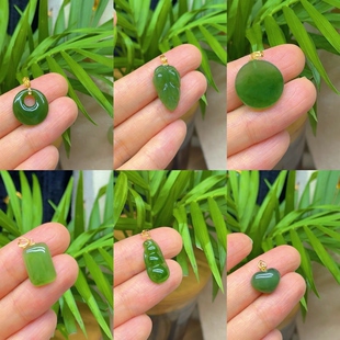 18k金镶嵌碧玉精品吊坠合集