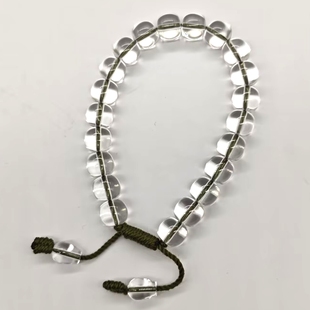 单圈手链 男女款 天然白水晶10 9mm直切桶珠老型珠手链伸缩绳款