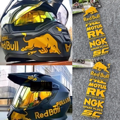 赞助商头盔镂空雕刻贴纸反光摩托车赛事LOGO机车侧护板遮划痕贴花