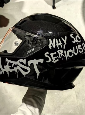 WHY SO SERIOUS小丑头盔装饰贴纸JOKER电动车摩托illest反光车贴