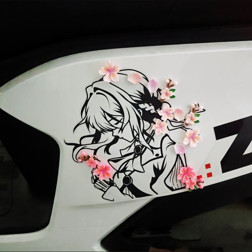 适用九号车身薇尔立体花朵防水贴