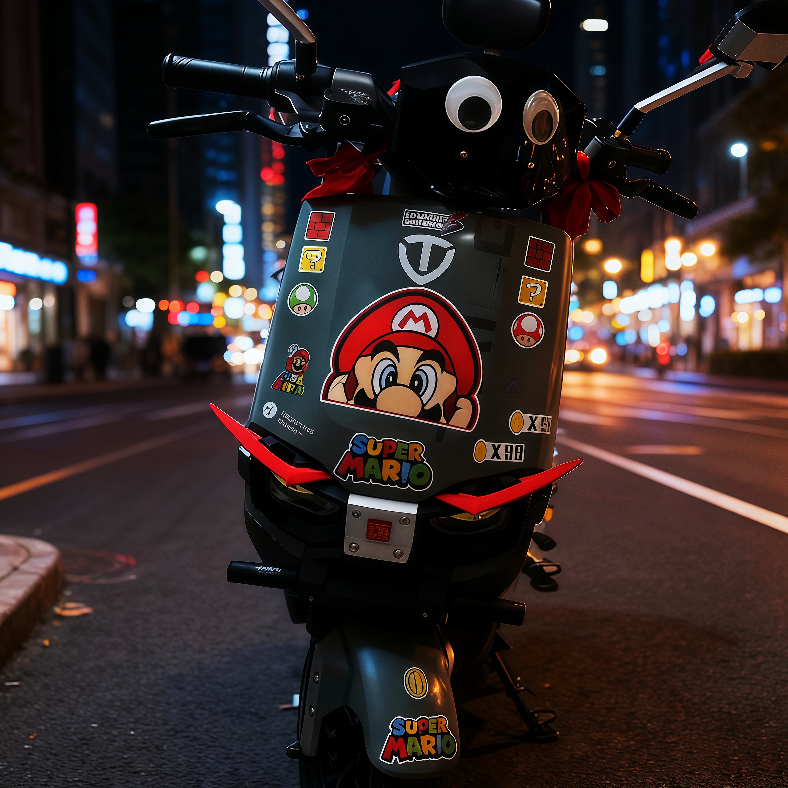 适用25款台铃苍穹赤兔封神超能S苍穹eb活动眼睛马里奥立体装饰贴