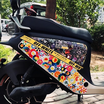 霓虹花朵涂鸦赞助商防水防晒车贴