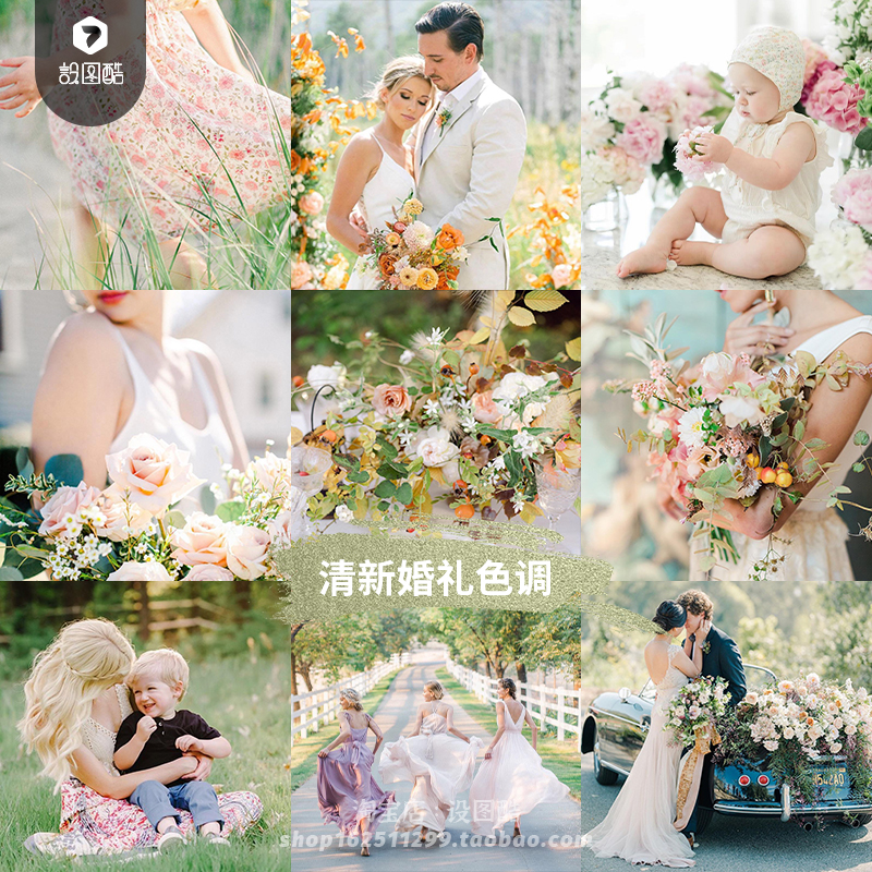 婚礼Lr预设清新结婚纱照纪实Ps调色Pr达芬奇lut剪映Lightroom滤镜