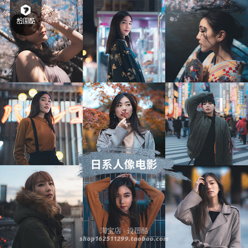 柔和微蓝色电影人像LR预设PR达芬奇LUT/PS调色素材Lightroom滤镜