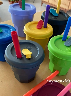 heymankids｜韩国正品beemymagic儿童成人耐高温硅胶吸管杯400ml