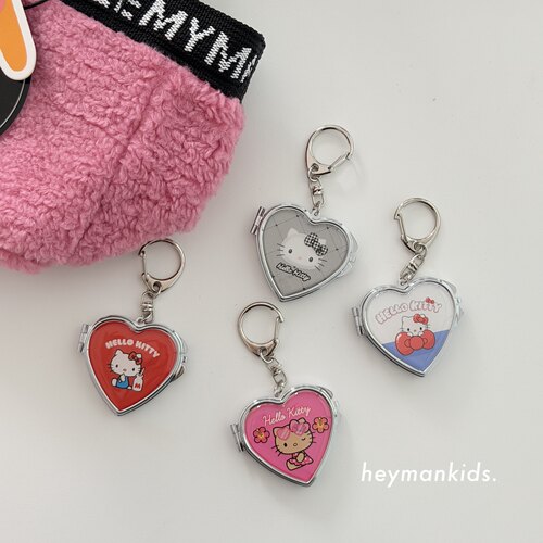 日本HelloKitty便携爱心镜子包挂