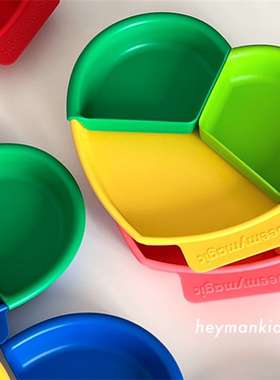 heymankids｜韩国beemymagic爱心形托盘平盘儿童成人硅胶分格餐盘