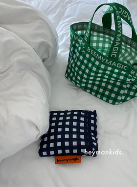 heymankids｜韩国beemymagic手提轻便格纹购物袋豹纹手拎tote包