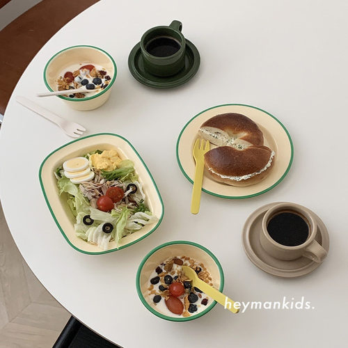 heymankids｜韩国awaken牛油果配色餐盘酸奶碗水杯沙拉意面盘露营