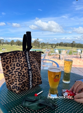 heymankids｜韩国beemymagic豹纹轻便单手柄手提保冷保温包奶瓶包