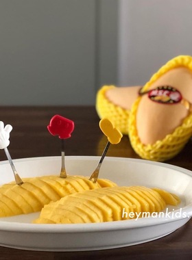 heymankids｜韩国beemymagic迪士尼联名水果叉可爱米奇爱心甜品叉