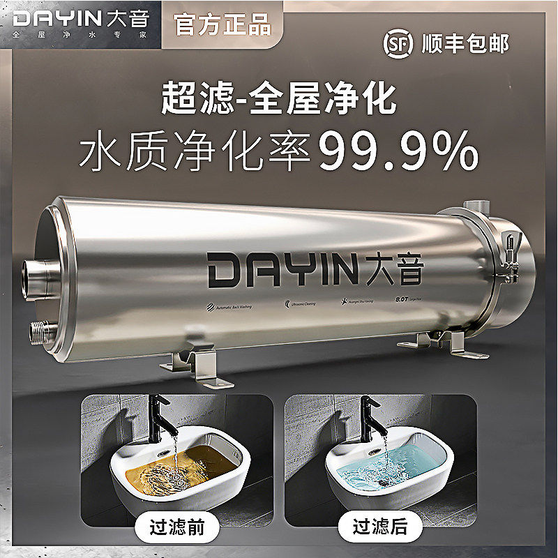 DAYIN大音全屋家用大流量过滤器井水净水器农村自来水前置水塔用
