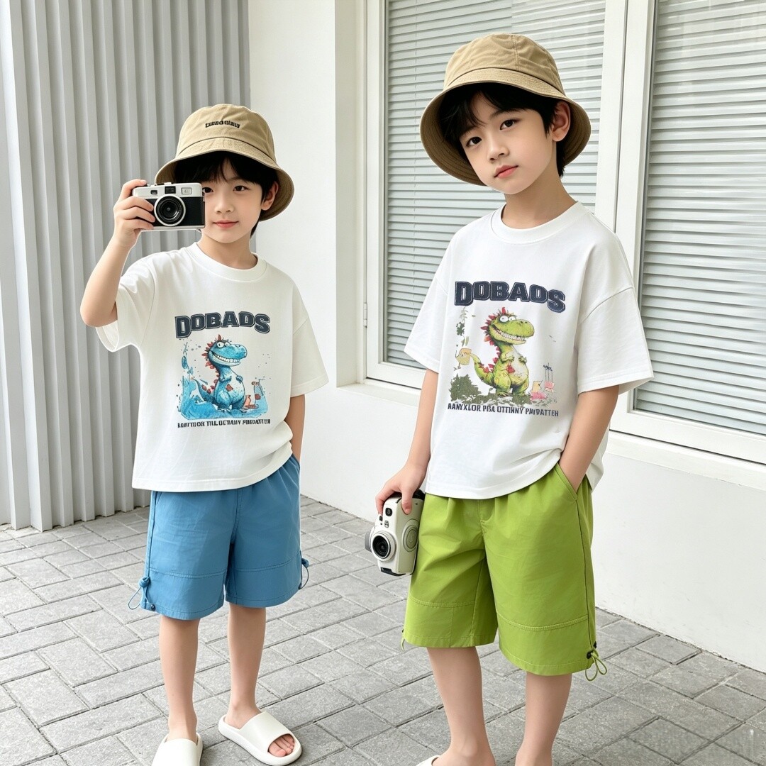 儿童T恤短裤套装夏季男童夏款韩版帅气时舒适尚休闲短袖套装新款