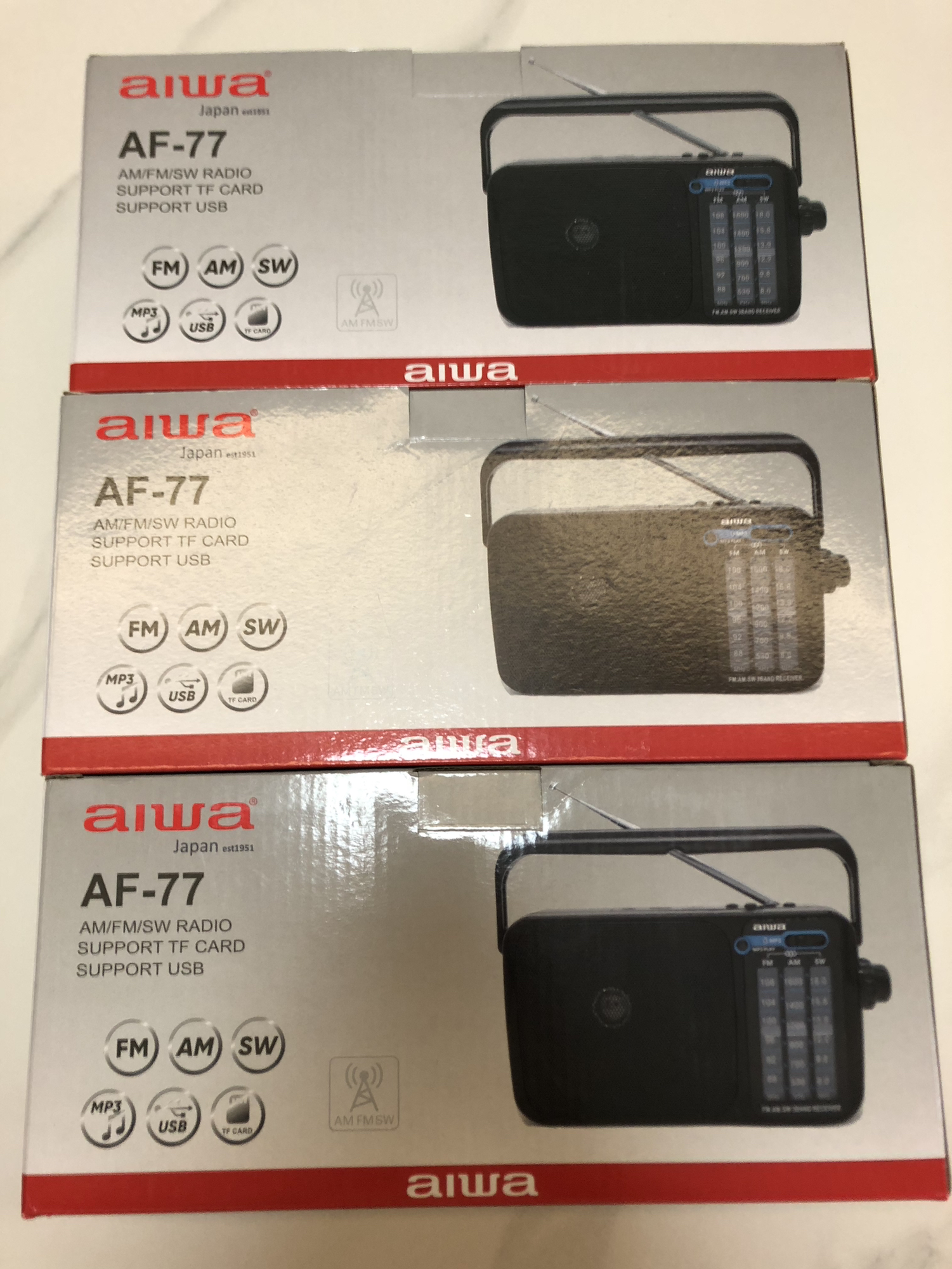 香港代购爱华aiwaAF-77收音机全波段交直流插卡usb短波老人收音机