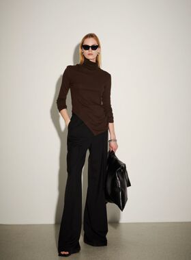 【田朴珺同款】进口环保面料·高领斜领修身侧抽绳针织衫秋冬打底