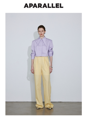 APARALLEL 【尚雯婕同款】尖领收腰短款衬衫时尚简约