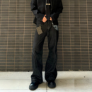 海王日记A字原牛个性 硬挺激光烧花提花拼接直筒显高牛仔裤